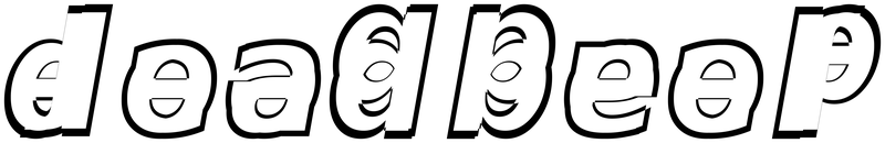 Ambigram for deadbeef in Dejavusanscondensed-boldoblique